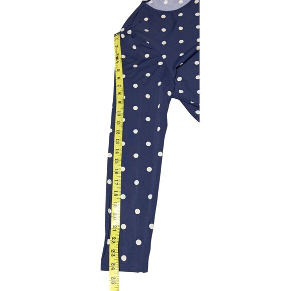 Lands End Navy Polka Dot Long Sleeve Top XL - Picture 8 of 10